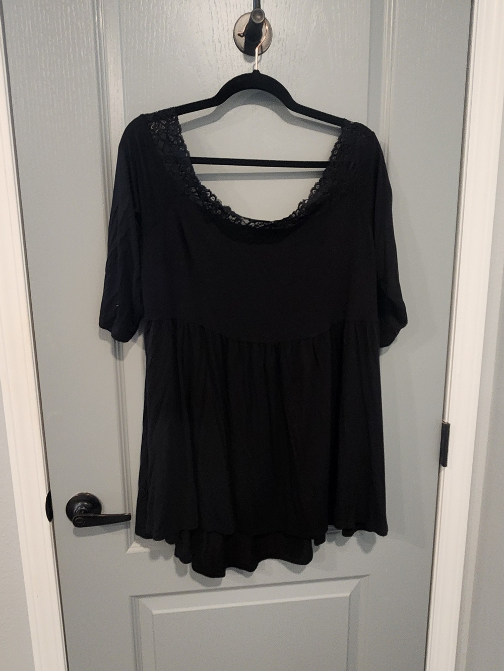 Torrid Women's Black Lace-Trim Off The Shoulder